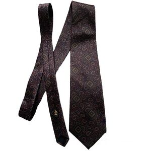 Marshall Field’s store for Men tie pure silk made in USA Red Navy Gold